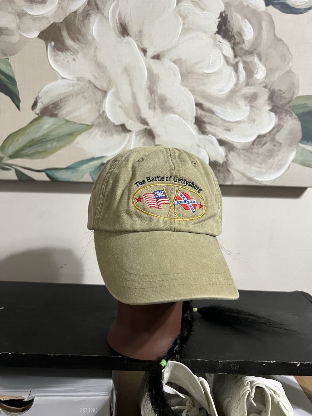Adams Historic Gettysburg Green Baseball Cap, Embroidered Adjustable One Size